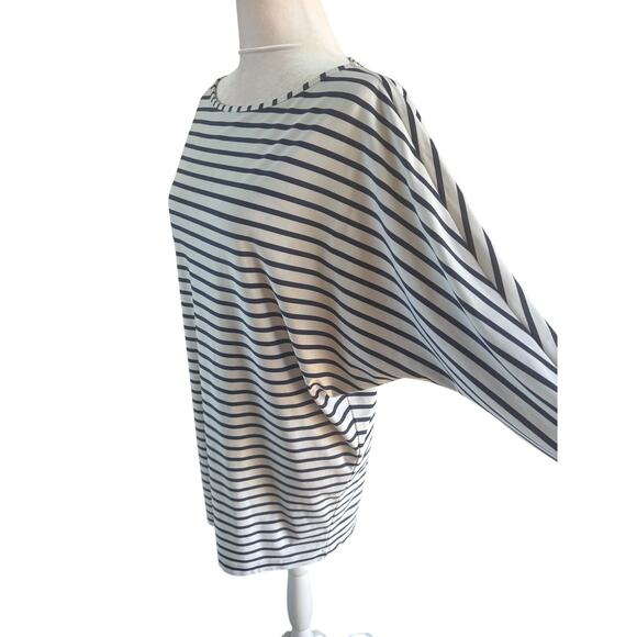Cabana Life Navy White Stripe Dolman Sleeve Mini Dress Beach Cover up Medium M - Picture 4 of 9